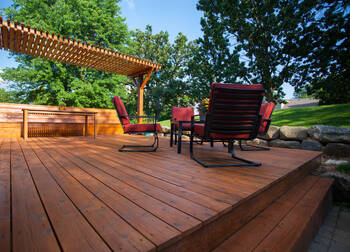 Deck staining in North East, MD by Farra Painting.